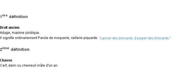 Définition brocard ACAD 1932
