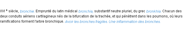 Définition bronche ACAD 1986