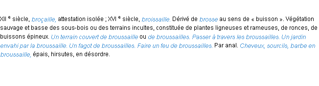 Définition broussaille ACAD 1986