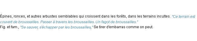 Définition broussailles ACAD 1835