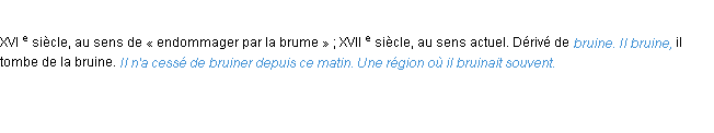 Définition bruiner ACAD 1986