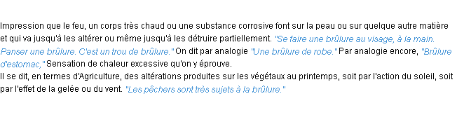 Définition brûlure ACAD 1932