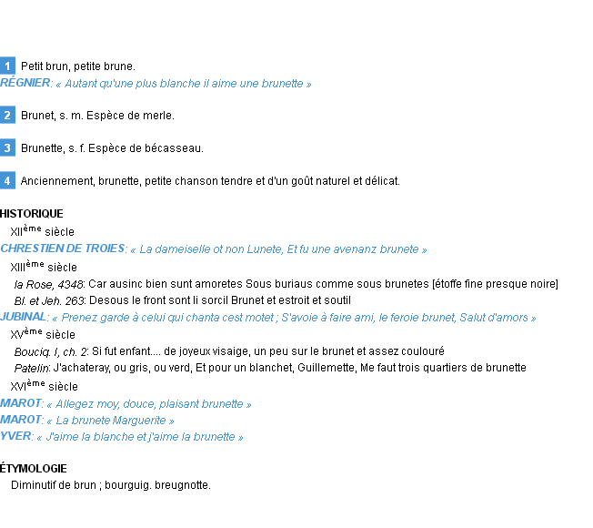 Définition brunet Emile Littré