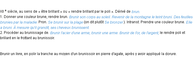 Définition brunir ACAD 1986