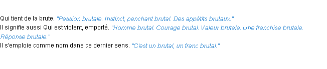 Définition brutal ACAD 1932