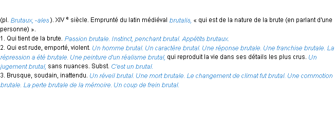 Définition brutal ACAD 1986