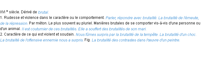 Définition brutalité ACAD 1986