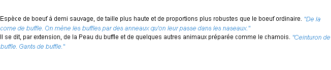 Définition buffle ACAD 1932