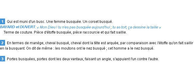 Définition busque Emile Littré