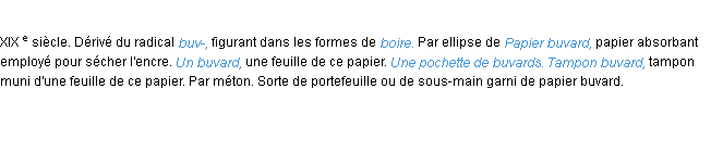 Définition buvard ACAD 1986