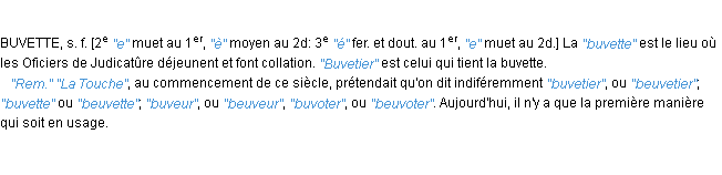 Définition buvetier JF.Feraud