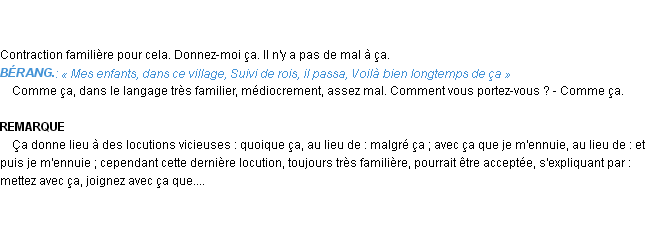 Définition ça Emile Littré