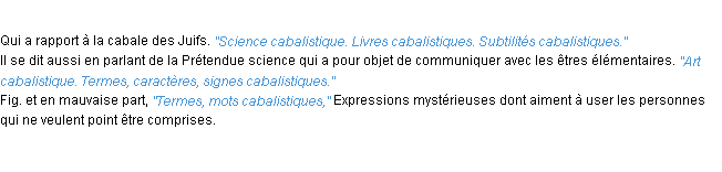 Définition cabalistique ACAD 1932