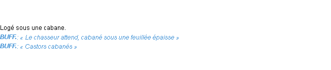 Définition cabané Emile Littré