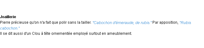 Définition cabochon ACAD 1932
