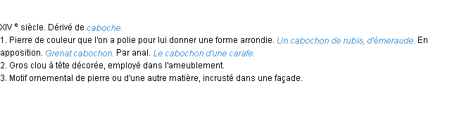 Définition cabochon ACAD 1986