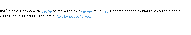 Définition cache-nez ACAD 1986