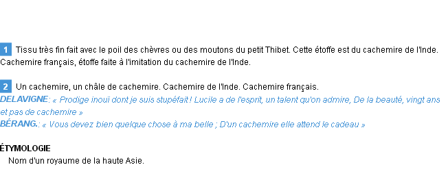 Définition cachemire Emile Littré