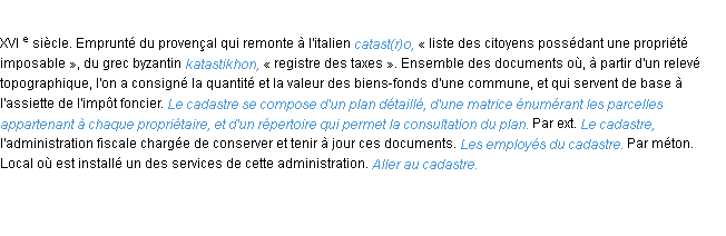 Définition cadastre ACAD 1986