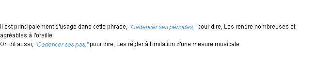 Définition cadencer ACAD 1798