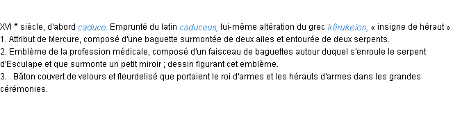 Définition caducée ACAD 1986