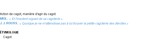 Définition cagoterie Emile Littré