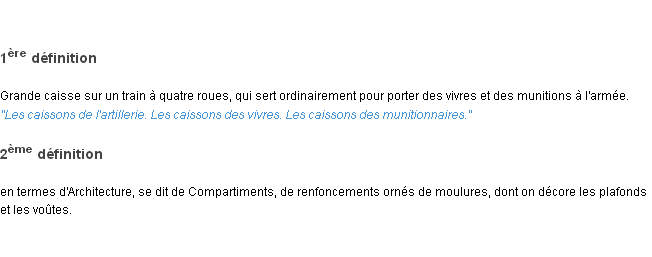 Définition caisson ACAD 1835