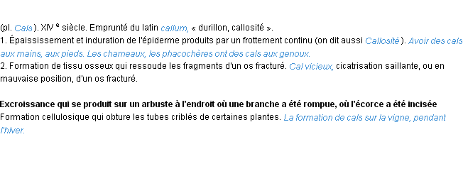 Définition cal ACAD 1986