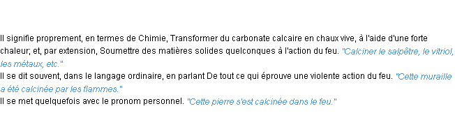 Définition calciner ACAD 1835