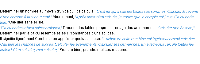 Définition calculer ACAD 1932