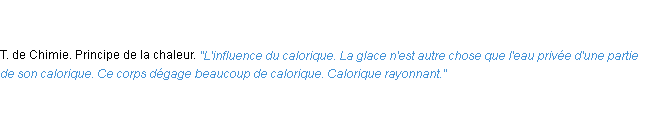 Définition calorique ACAD 1835