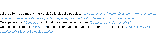 Définition canaille ACAD 1798