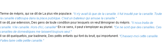Définition canaille ACAD 1835