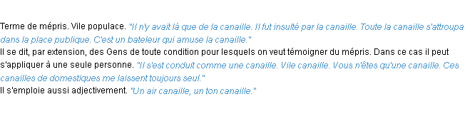 Définition canaille ACAD 1932