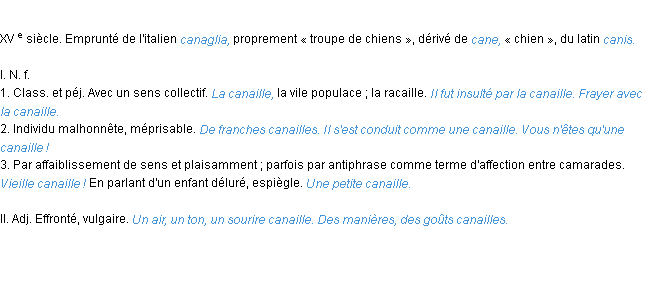 Définition canaille ACAD 1986