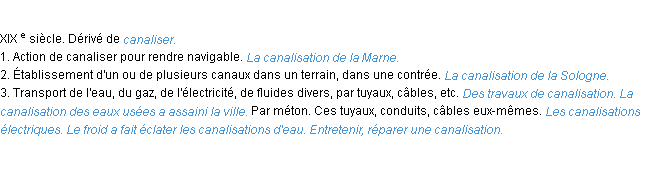 Définition  Canalisation