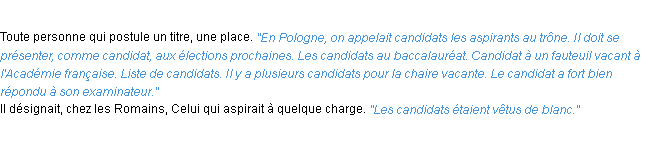 Définition candidat ACAD 1932