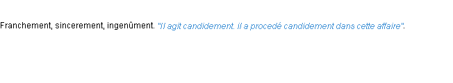 Définition candidement ACAD 1694