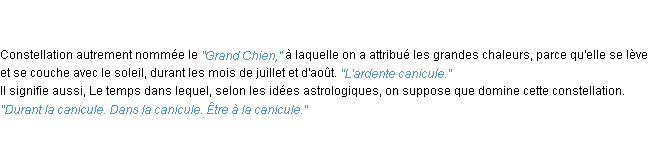 Définition canicule ACAD 1835