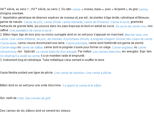 Définition canne ACAD 1986