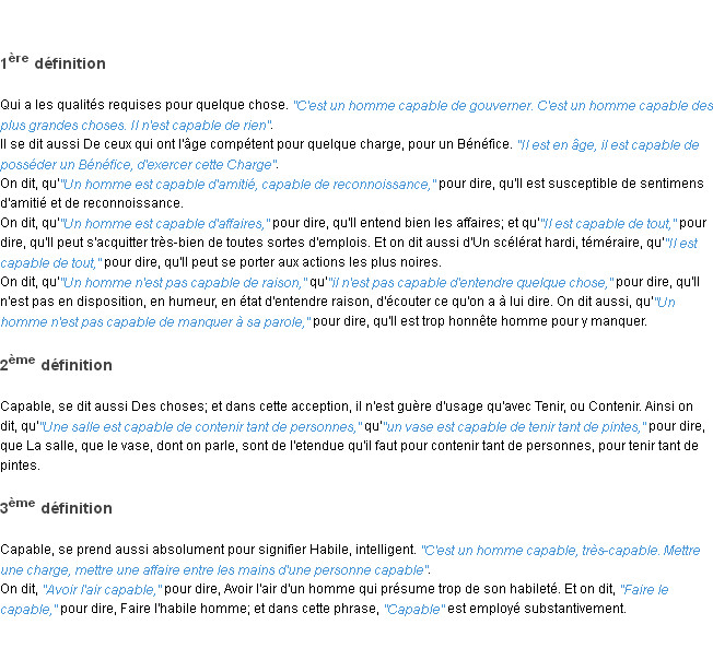 Définition capable ACAD 1798