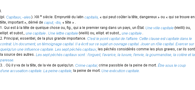 Définition capital ACAD 1986