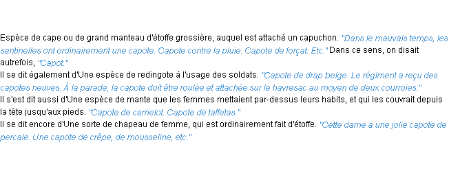 Définition capote ACAD 1835