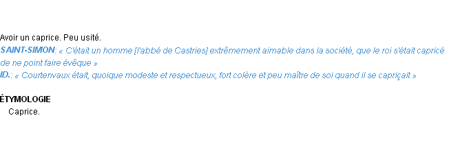 Définition capricer Emile Littré