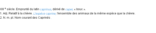 Définition caprin ACAD 1986