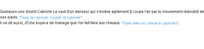 Définition capriole ACAD 1694