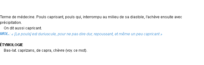 Définition caprisant Emile Littré