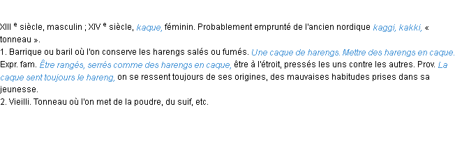 Définition caque ACAD 1986