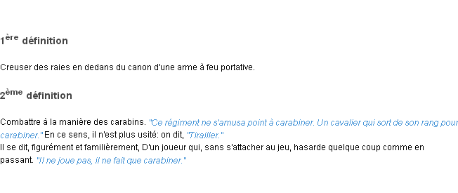 Définition carabiner ACAD 1835