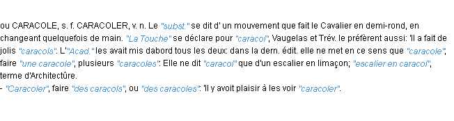 Définition caracol JF.Feraud